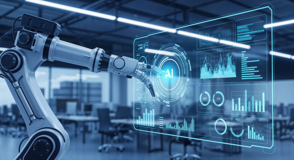 AI robot używający interfejsu